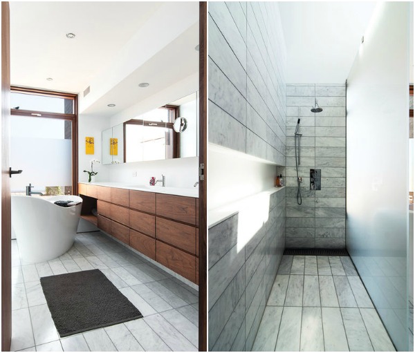 marble thresholds as bathroom tile