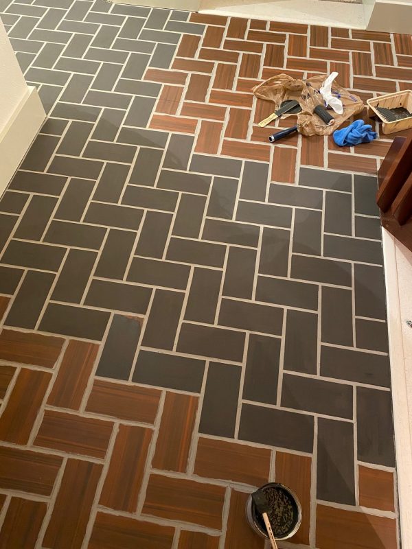 House Tweaking, Paint Tile Floor To Look Like Slate