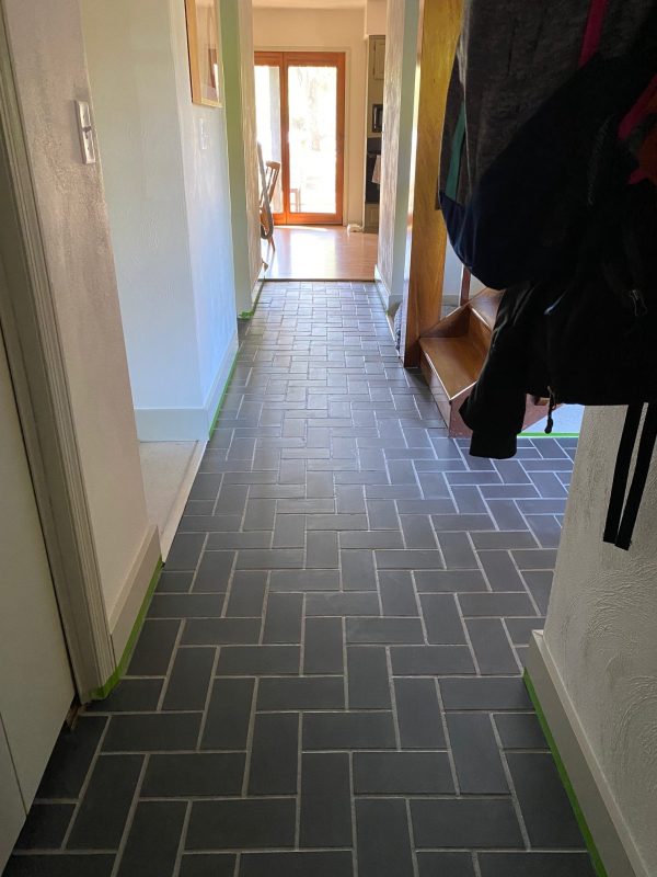 House Tweaking, Slate Floor Tiles Herringbone